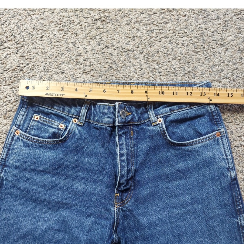 Zara Jeans Womens Size 4 Blue Straight Leg High Rise Medium Wash Denim Casual - Picture 4 of 6